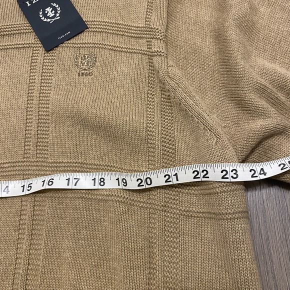 IZOD Knit Sweater Mens XL Beige Long Sleeve New - Picture 4 of 6